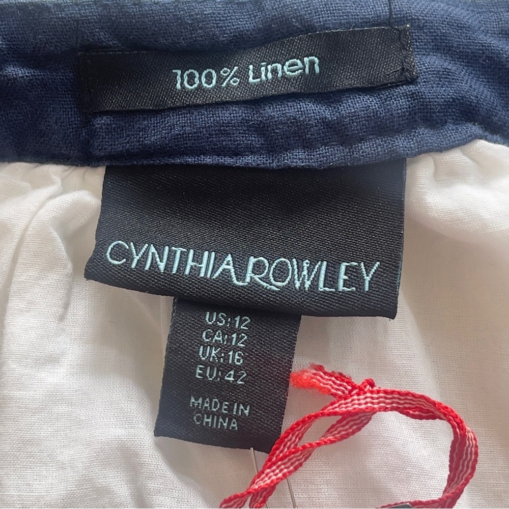 Cynthia Rowley Sleeveless Linen V-Neck Cinched Waist Dress NEW 12 - Picture 9 of 14